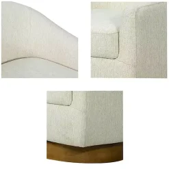 Sale Kirklands Home Ashton Cream Swivel Chair with Wood Base White