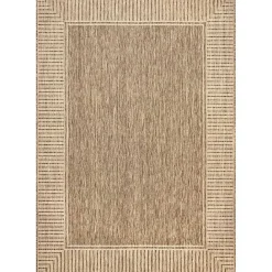 Best Kirklands Home Asia Stripe Border Outdoor Rug, 8x10 Brown