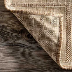 Best Kirklands Home Asia Stripe Border Outdoor Rug, 8x10 Brown