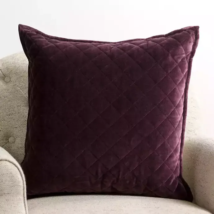 Discount Kirklands Home Aubergine Diamond Velvet Pillow Purple