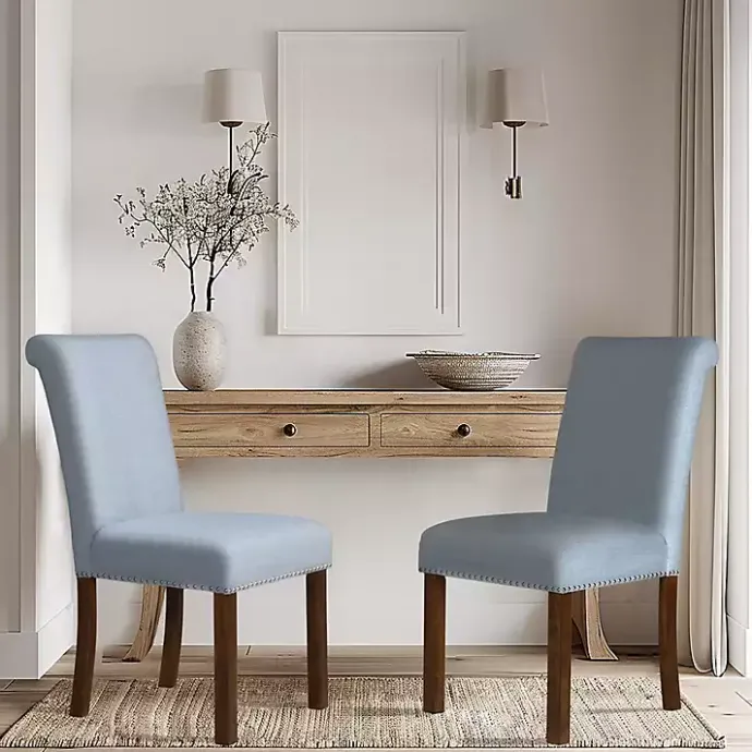 Best Kirklands Home Aubrey Upholstered 2-pc. Dining Chair Set Blue