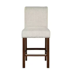 Discount Kirklands Home Aubrey Natural Upholstered 2-pc. Counter Stool Set Tan