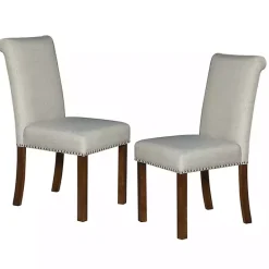 Outlet Kirklands Home Aubrey Natural Upholstered 2-pc. Dining Chair Set Tan