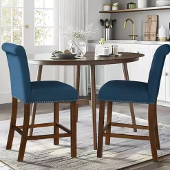 Best Kirklands Home Aubrey Navy Upholstered 2-pc. Counter Stool Set Blue
