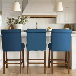 Best Kirklands Home Aubrey Navy Upholstered 2-pc. Counter Stool Set Blue