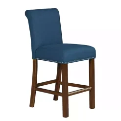 Best Kirklands Home Aubrey Navy Upholstered 2-pc. Counter Stool Set Blue