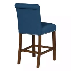 Best Kirklands Home Aubrey Navy Upholstered 2-pc. Counter Stool Set Blue