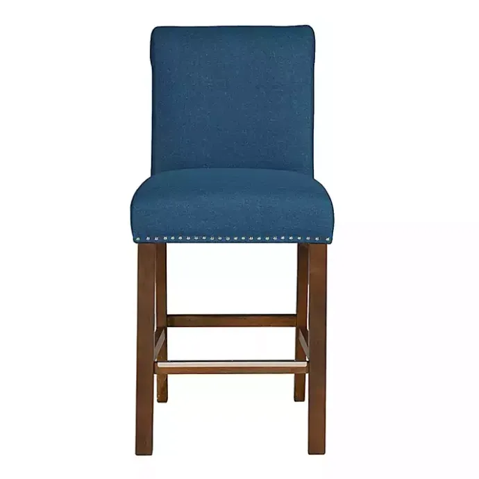Best Kirklands Home Aubrey Navy Upholstered 2-pc. Counter Stool Set Blue