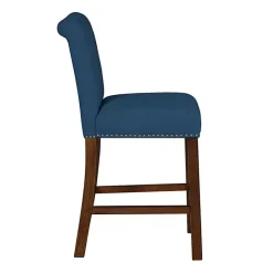 Best Kirklands Home Aubrey Navy Upholstered 2-pc. Counter Stool Set Blue