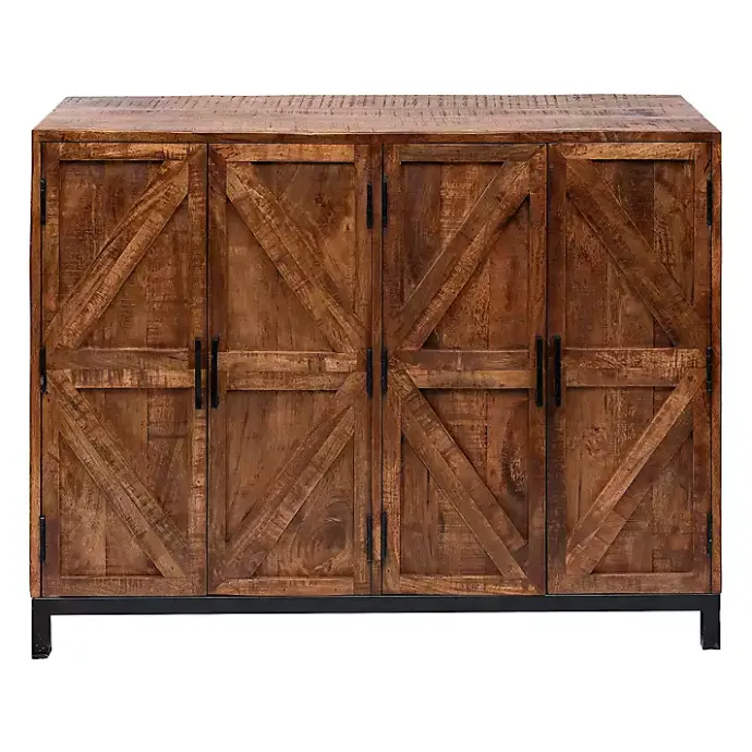 Online Kirklands Home Austin Warm Wood Farmhouse Cabinet Brown