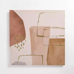 Hot Kirklands Home Autumn Abstract Canvas Art Print Pink