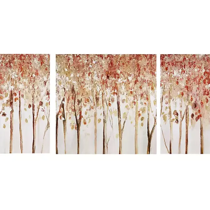 New Kirklands Home Autumn Forest Canvas Art Prints, Set of 3 Orange