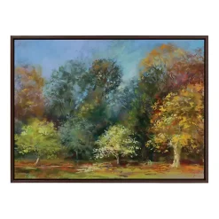 New Kirklands Home Autumn Forest Day Framed Canvas Art Print Multi