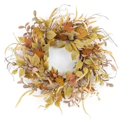 Clearance Kirklands Home Autumn Leaves and Straw Wreath