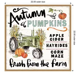 Best Kirklands Home Autumn Pumpkin Tractor Framed Wall Art