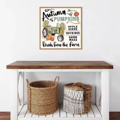 Best Kirklands Home Autumn Pumpkin Tractor Framed Wall Art