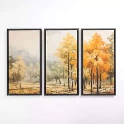 New Kirklands Home Autumn Treeline Framed Canvas Art Prints, Set of 3 Multi