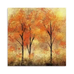 Sale Kirklands Home Autumn Trees Canvas Art Print, 40x40 in. Orange