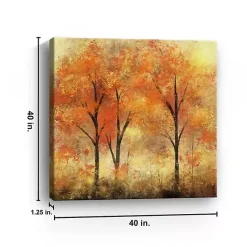 Sale Kirklands Home Autumn Trees Canvas Art Print, 40x40 in. Orange