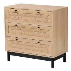 Kirklands Home Ava Light 3-Drawer Cabinet Brown