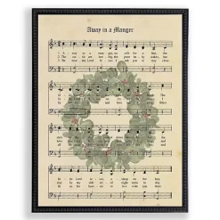 Best Kirklands Home Away in a Manger Hymn Framed Christmas Art Print