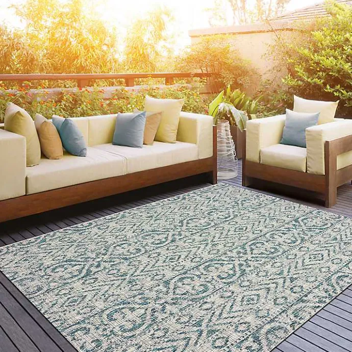 Best Kirklands Home Azure Terrace Sun Shower Outdoor Area Rug, 5x8