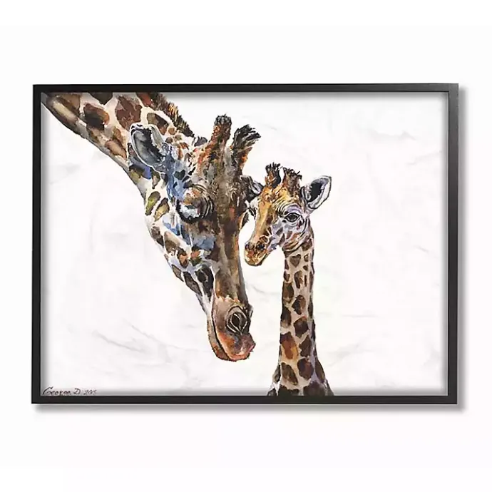 Clearance Kirklands Home Baby Giraffe Watercolor Framed Art Print