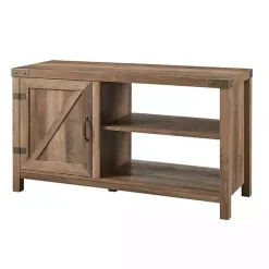 Best Kirklands Home Barn Door Rustic Oak TV Stand with Open Shelves Brown
