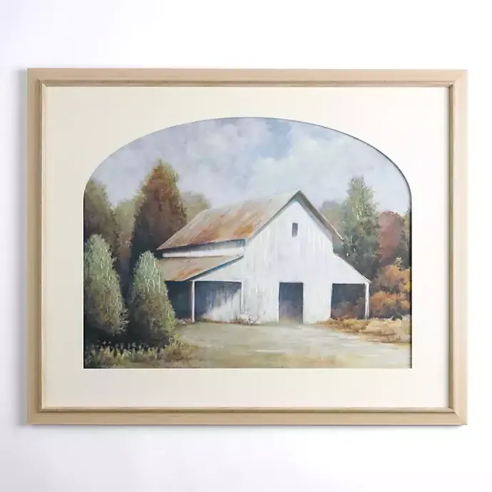 Clearance Kirklands Home Barn with Arched Mat Framed Art Print