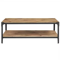 New Kirklands Home Barnwood Angle Iron Coffee Table Brown