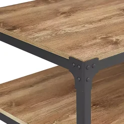 New Kirklands Home Barnwood Angle Iron Coffee Table Brown