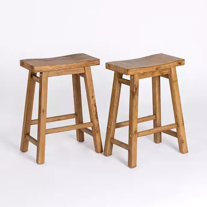 Sale Kirklands Home Barnwood Sonoma Saddle Counter Stools, Set of 2 Brown