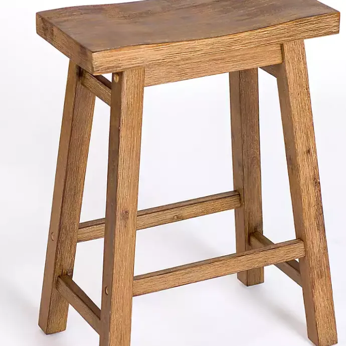 Sale Kirklands Home Barnwood Sonoma Saddle Counter Stools, Set of 2 Brown