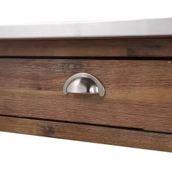 Sale Kirklands Home Barnwood Sonoma Stainless Steel Top Kitchen Cart Brown