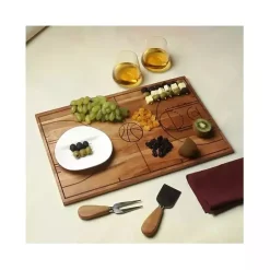 New Kirklands Home Basketball Court Wooden Serving Board Brown
