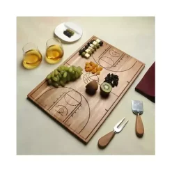 New Kirklands Home Basketball Court Wooden Serving Board Brown