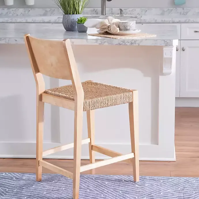 Best Kirklands Home Basketweave Seat Counter Stools, Set of 2 Tan