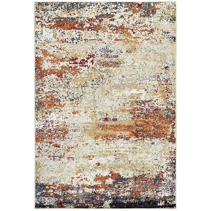 Best Kirklands Home Bastia Ivory Orange Area Rug, 5x7 Multi
