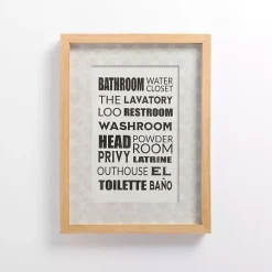 Sale Kirklands Home Bathroom Names Framed Wall Plaque