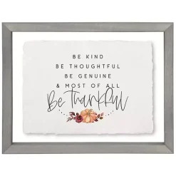 Clearance Kirklands Home Be Thankful Framed Wall Plaque White