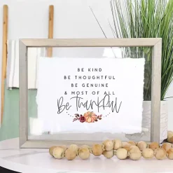 Clearance Kirklands Home Be Thankful Framed Wall Plaque White