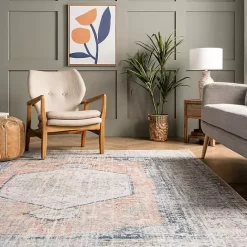 Sale Kirklands Home Bea Distressed Vintage Washable Area Rug, 5x8