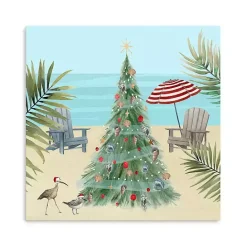 Best Kirklands Home Beach Christmas Tree Canvas Art Print, 30x30 in.
