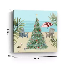 Best Kirklands Home Beach Christmas Tree Canvas Art Print, 30x30 in.