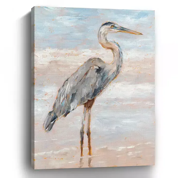 Discount Kirklands Home Beach Heron I Giclee Canvas Art Print, 48x36 in. Blue