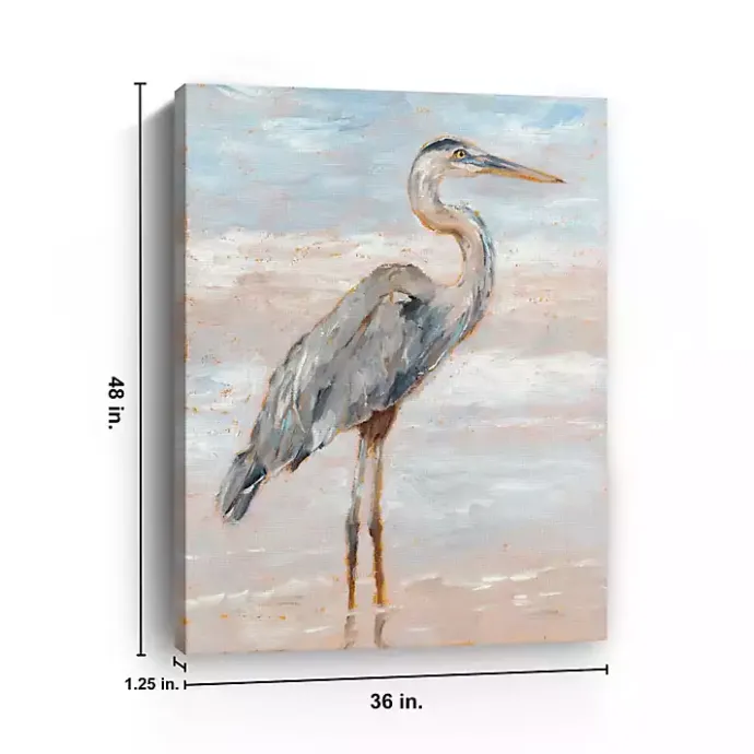 Discount Kirklands Home Beach Heron I Giclee Canvas Art Print, 48x36 in. Blue