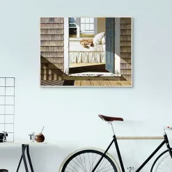 New Kirklands Home Beach House Dog Framed Canvas Art Print