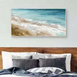 Best Kirklands Home Beach Waves Framed Canvas Art Print Blue