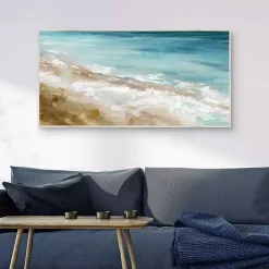 Best Kirklands Home Beach Waves Framed Canvas Art Print Blue