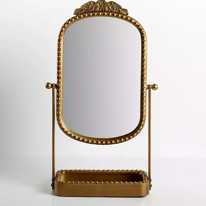 Sale Kirklands Home Beaded Bordeaux Tray Base Tabletop Mirror